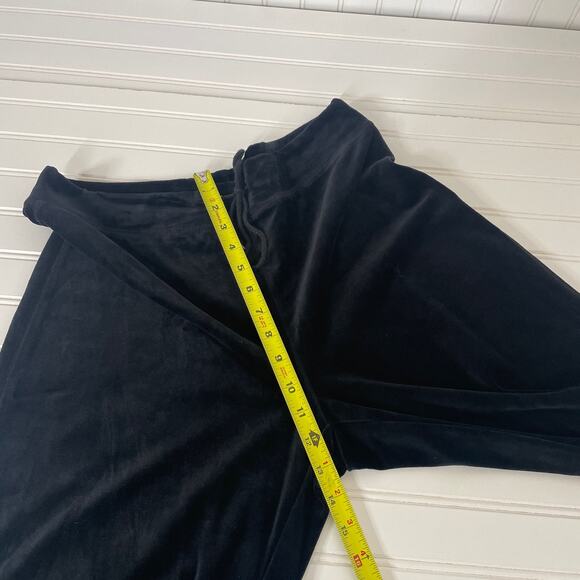 Zara/Carlson Black High Rise Velour Velvet Pants & Short Sleeve T-Shirt Size L - Picture 8 of 11